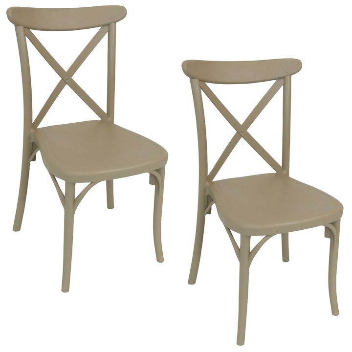 Sunnydaze Bellemead Plastic Patio Dining Chair - Coffee