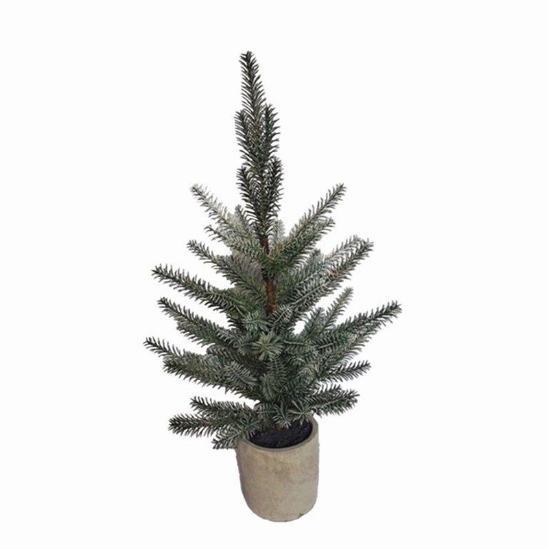 Set of 2 Pine Trees in Plastic Pots for Christmas Décor and Holiday Home Styling
