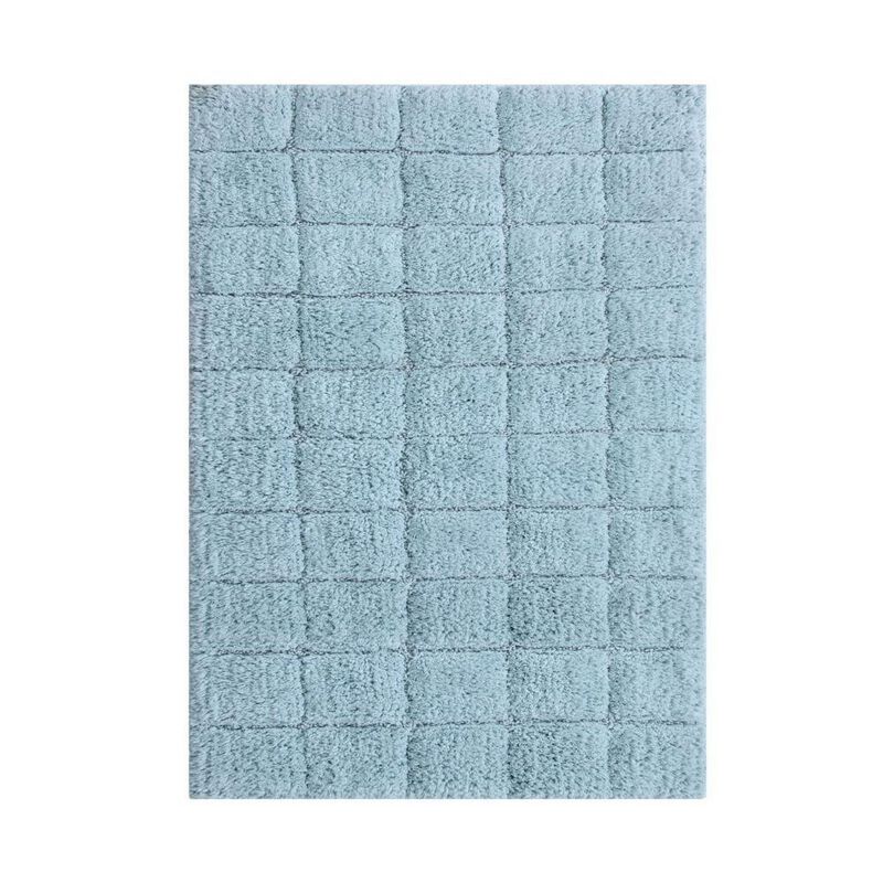 Knightsbridge Summer Tile 220 GSF Non Skid Back Bath Rug 24 x 40 - White