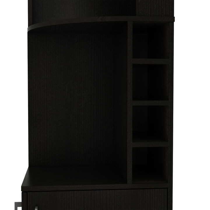 DEPOT E-SHOP Egina Corner Bar Cabinet, Two External Shelves, Black