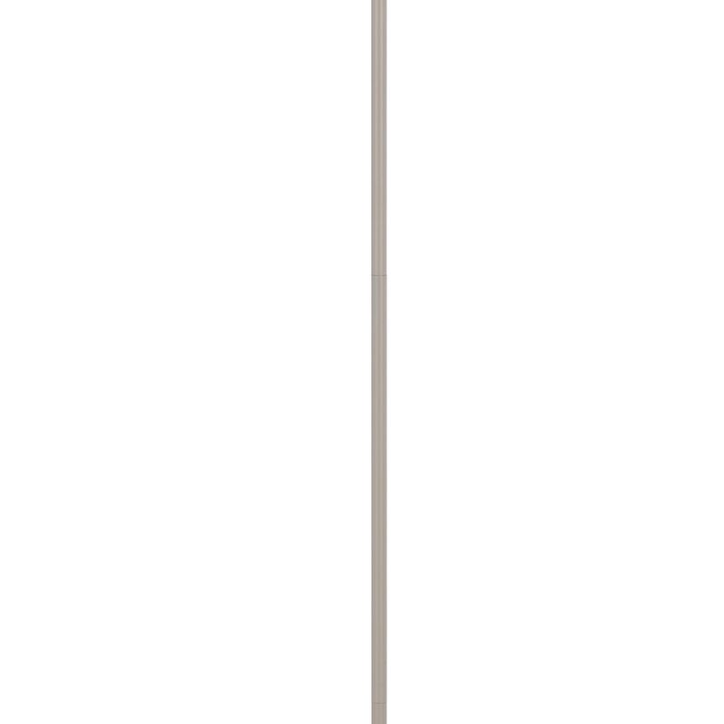 Plue 63 Inch Floor Lamp, Chrome Pole Round Base, Off White Drum Shade - Benzara