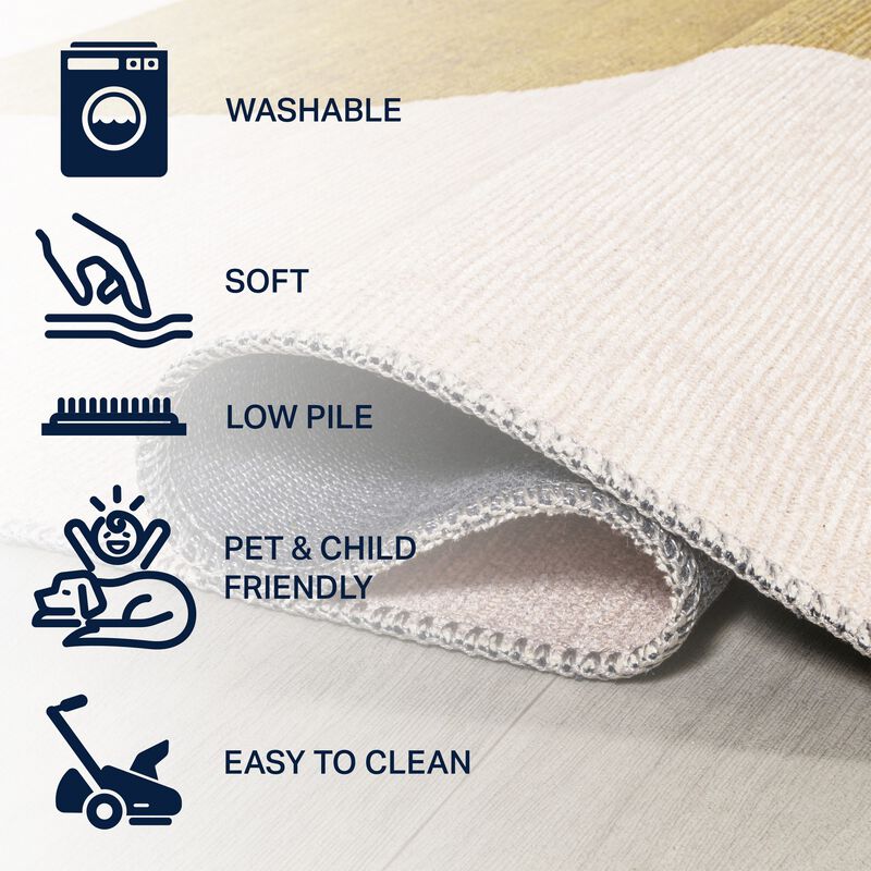Luola Minimalist Geometric Machine Washable Area Rug