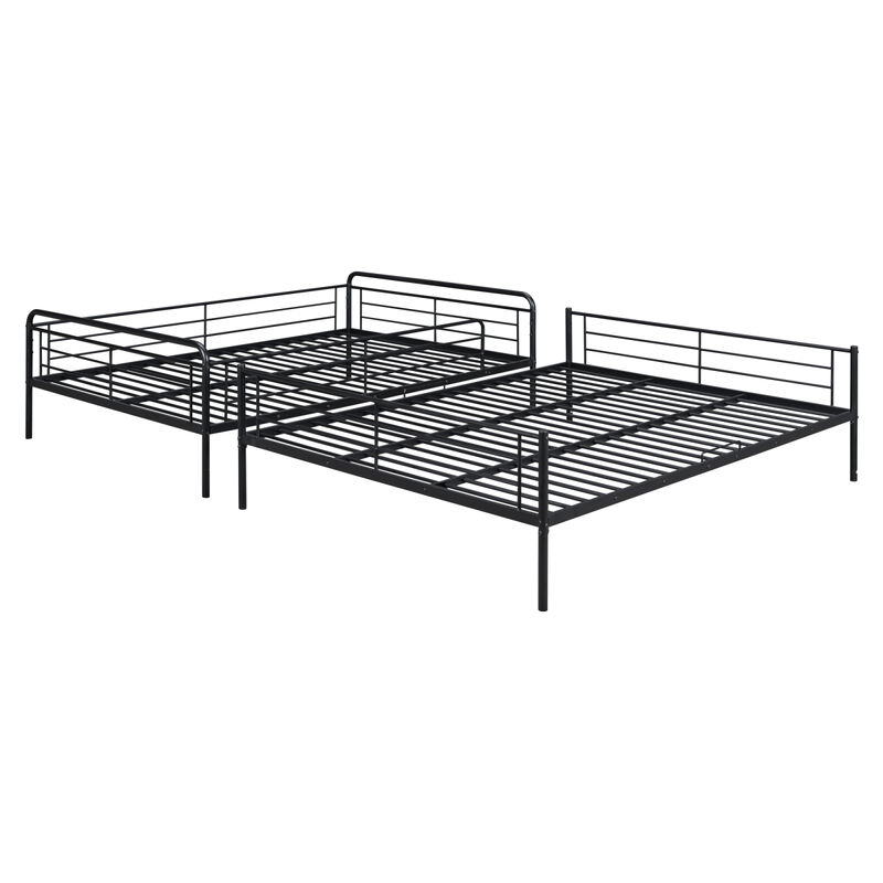 Full XL Over Queen Metal Bunk Bed, Black