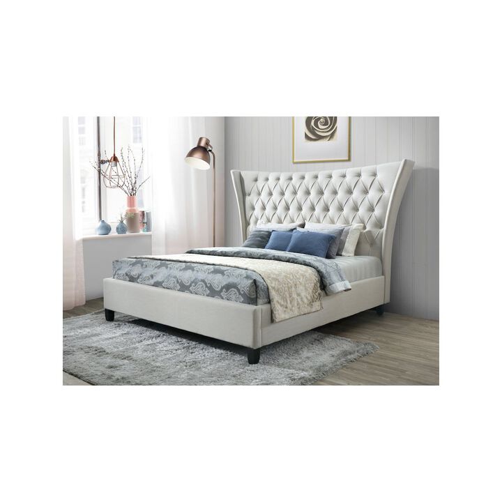 Eclectic Alexis King Bed in Limestone Beige