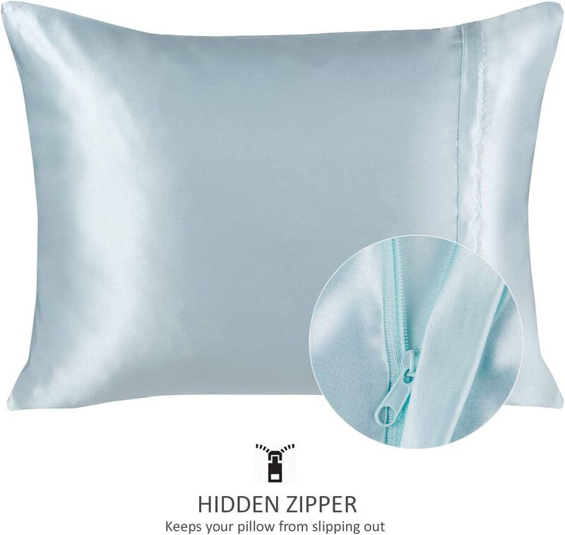Satin Pillow Case with Zipper - Luxury Pillow Cover (Pillowcase Set of 2)