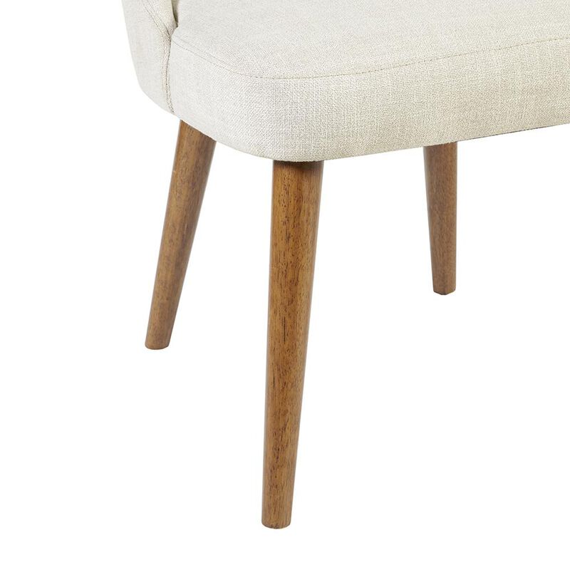 Starlight Canyon Home Beige Upholstered Side Chairs with Rubber Wood Legs – Set of 2 for Dining