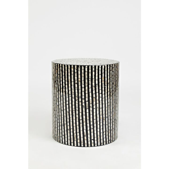 Global Archive Handcrafted Capiz Shell Terrazzo Modern Accent End Table