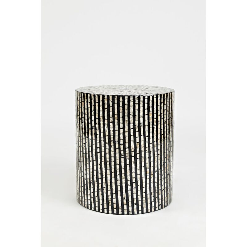 Global Archive Handcrafted Capiz Shell Terrazzo Modern Accent End Table