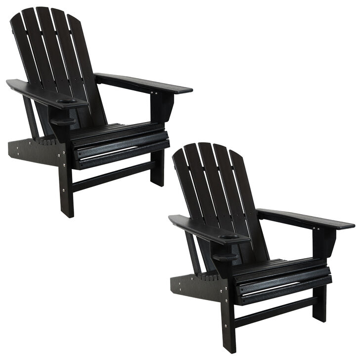 Sunnydaze Lake Style Adirondack Chair with Cup Holder