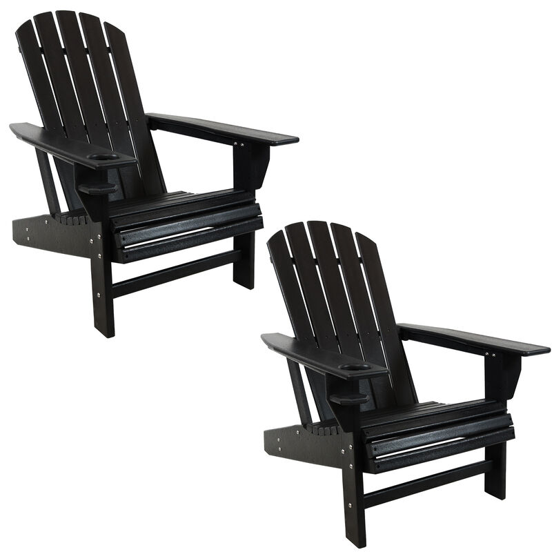 Sunnydaze Lake Style Adirondack Chair with Cup Holder