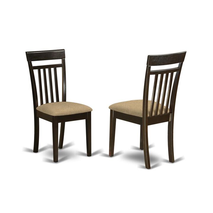 East West Furniture LYCA7-CAP-C 7 Pc Dining room set for 6-Table with Leaf and 6 Kitchen Dining Chairs