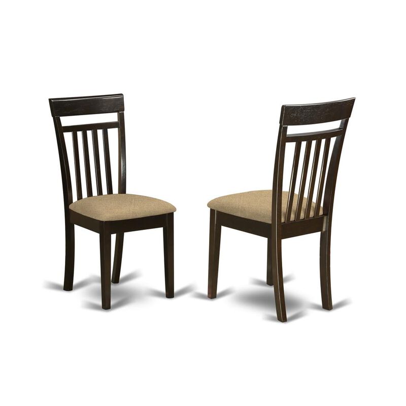 East West Furniture LYCA7-CAP-C 7 Pc Dining room set for 6-Table with Leaf and 6 Kitchen Dining Chairs