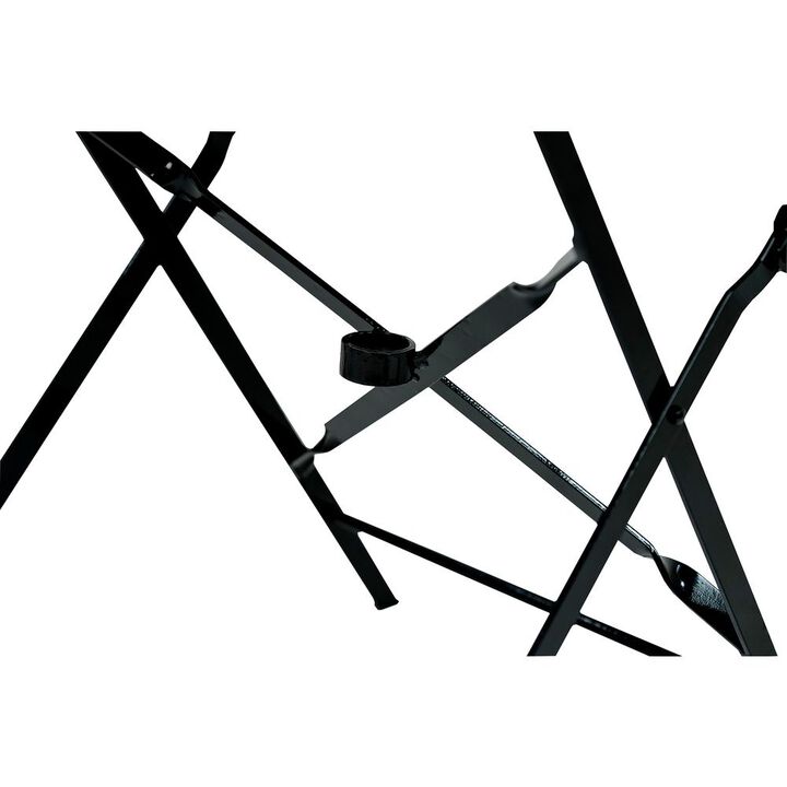 Carolina Living Bistro 30 Round Folding Outdoor Table - Umbrella Hole - Black