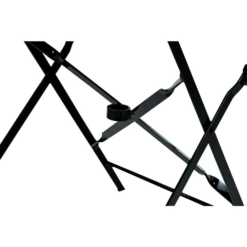 Carolina Living Bistro 30 Round Folding Outdoor Table - Umbrella Hole - Black