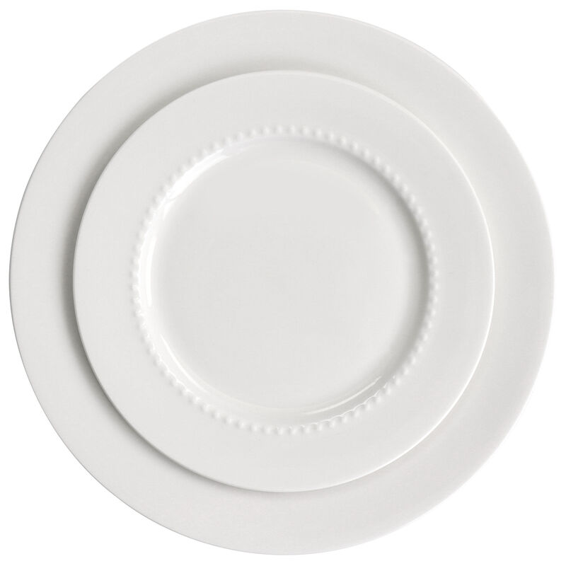 Gibson Elite Embossed Bone China 16 Piece Double Bowl Dinnerware Set in White