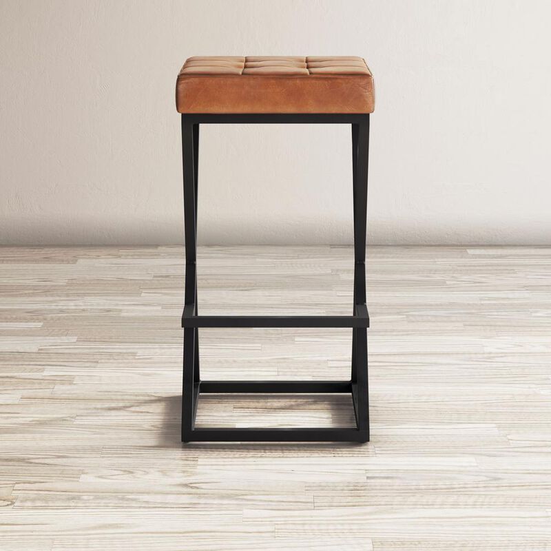 Jofran ed Modern Leather Backless Stool