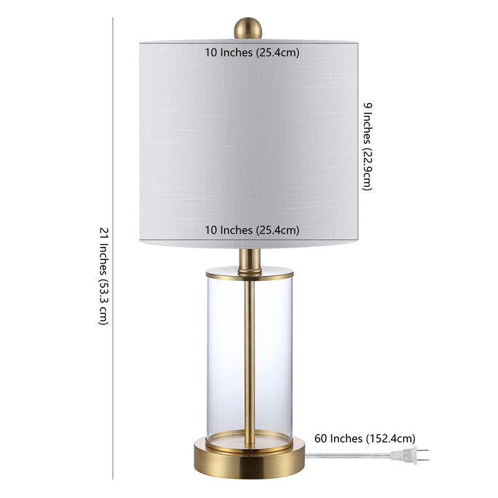 Abner Glass Modern Contemporary USB Charging LED Table Lamp (Set of 2)