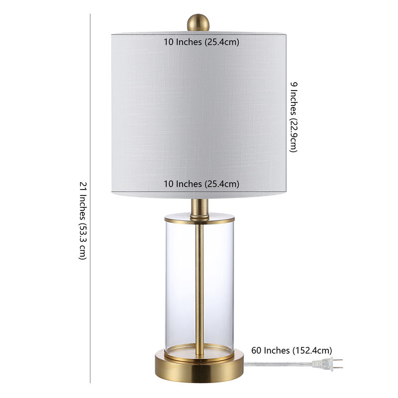 Abner Glass Modern Contemporary USB Charging LED Table Lamp (Set of 2)