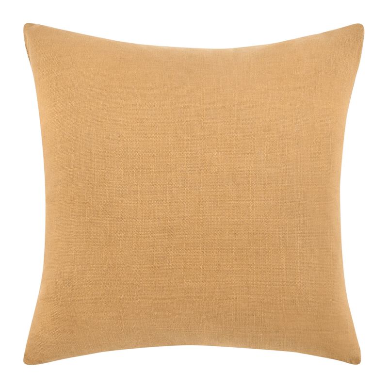 Throw Pillow, Woven Racing Stripe Design, 22 Inch Brown Cotton Linen - Benzara