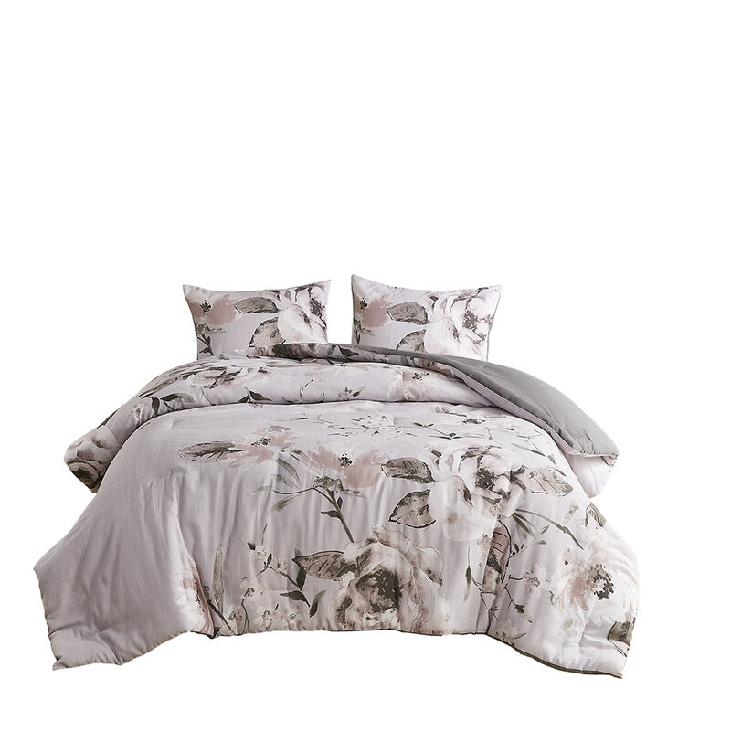 Gracie Mills 3-Piece Farmhouse Floral Printed Comforter Set