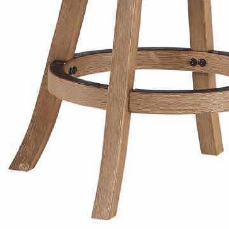Liam Wood Counter Stool, Swivel Seat, High Density Foam Cushion