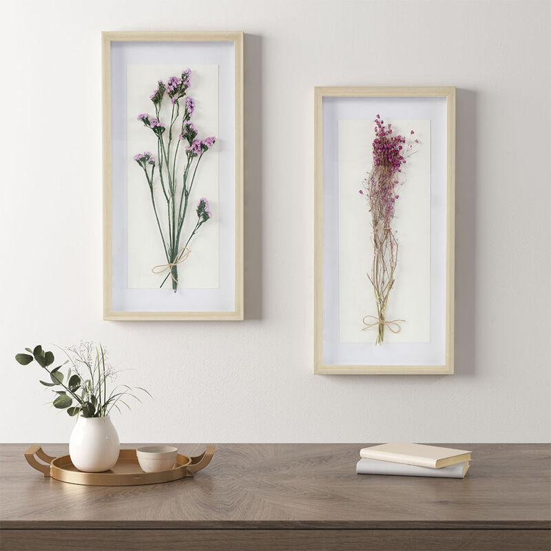 Streamdale Avant Garden Dried Flower 2-Piece Shadow Box Wall Decor Set