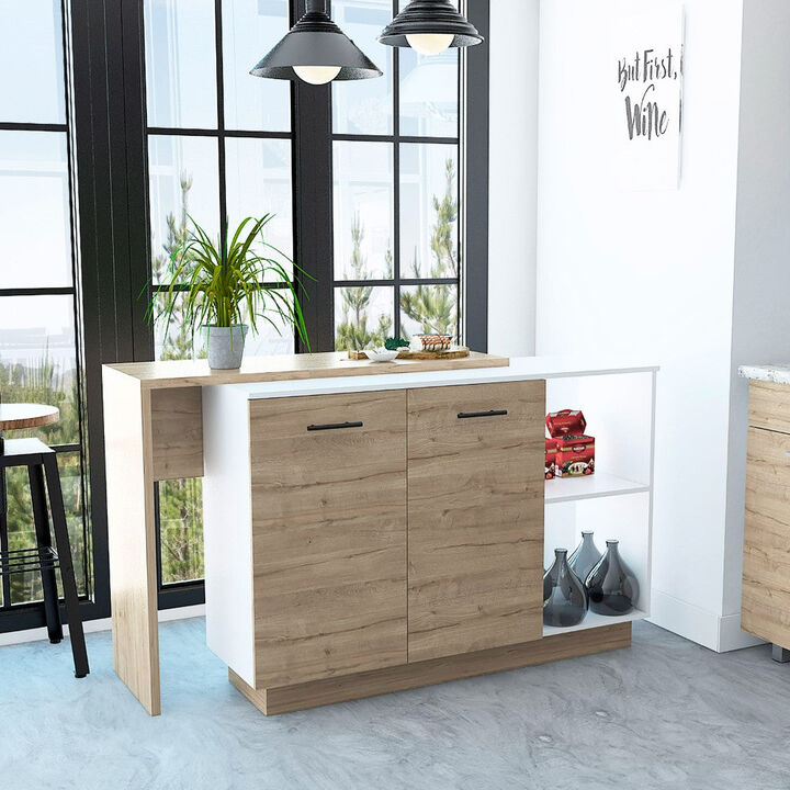 Kitchen Island Ohio, Kitchen, White / Light Oak