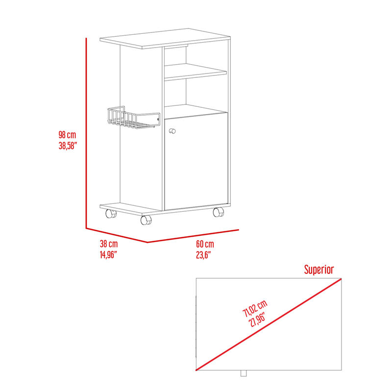 Nepenthe 1-Shelf Kitchen Cart With Caster White