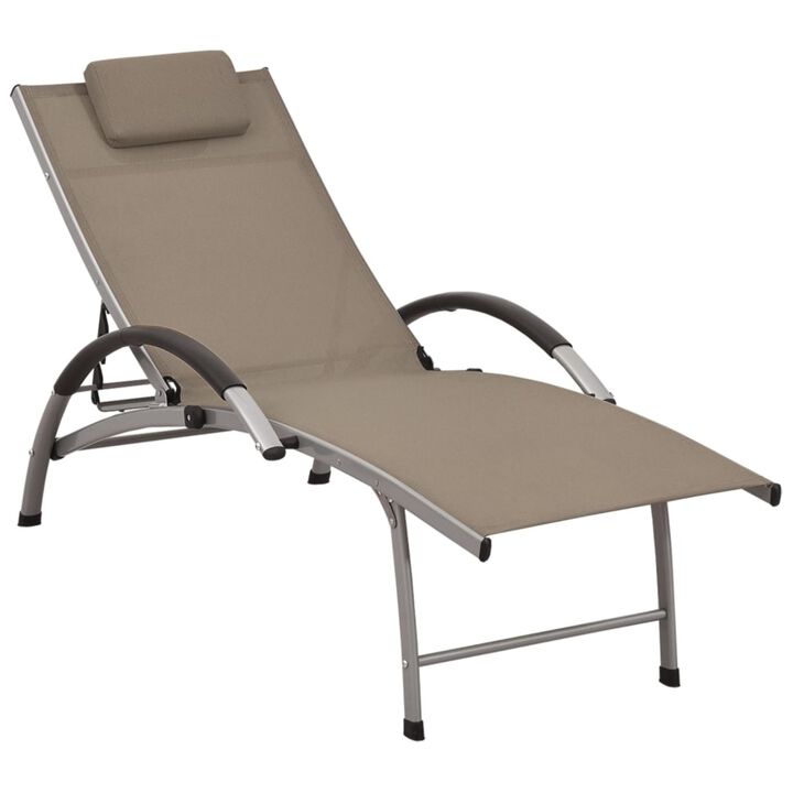 vidaXL Sun Lounger Textilene and Aluminum Taupe