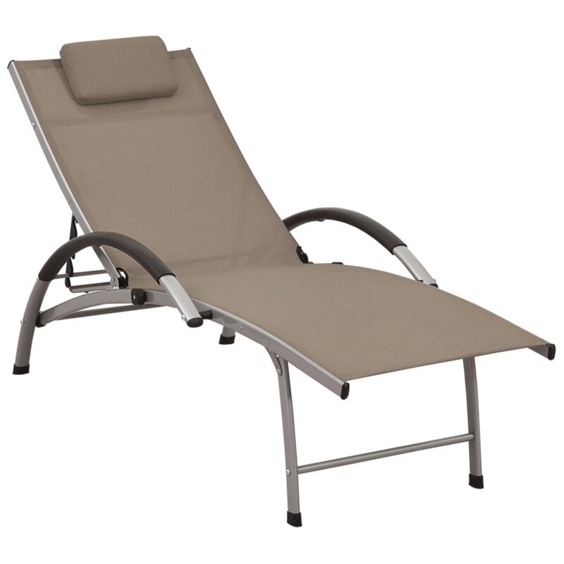 vidaXL Sun Lounger Textilene and Aluminum Taupe