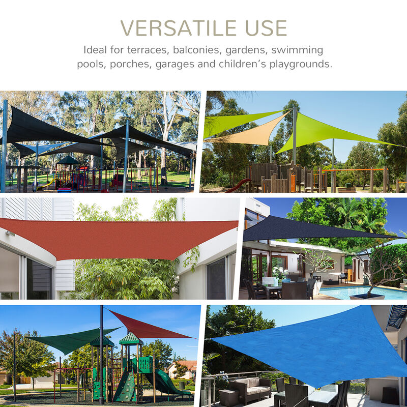Sun Shade Sail Triangle Rectangle Square Outdoor Patio Canopy UV Top Shelter