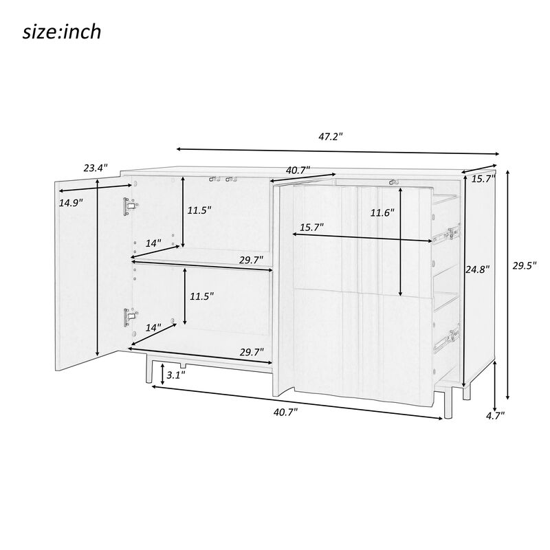 Merax Wave Pattern Storage Cabinet MDF