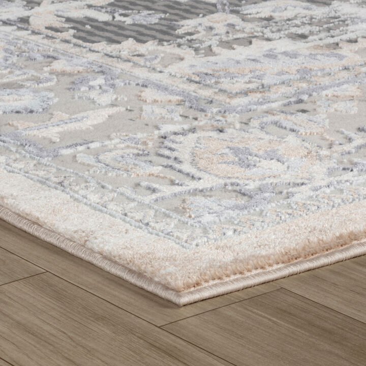 Atlas Vintage Oriental Brown Grey Indoor Area Rug