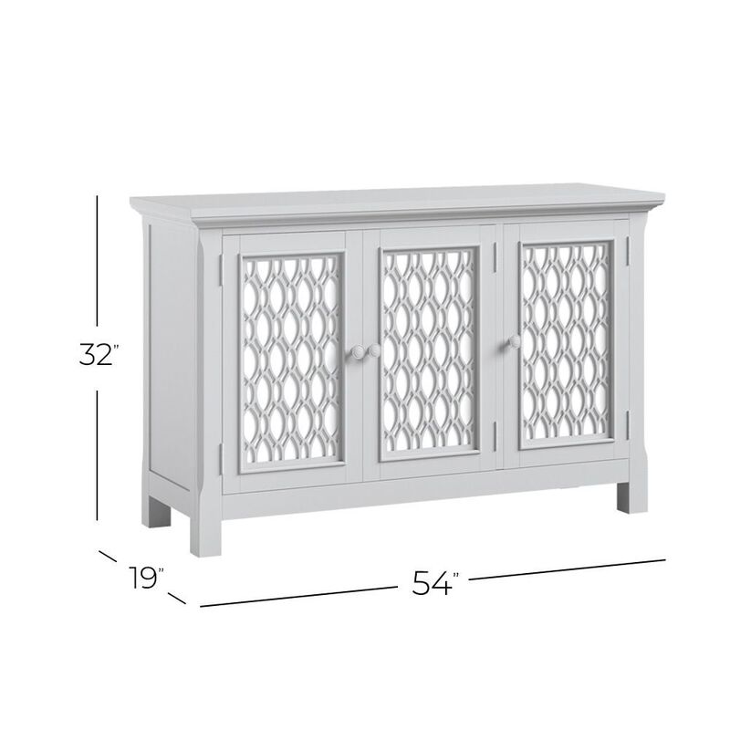 Jofran Isabella 54 Luxury Mirrored Accent Storage Cabinet
