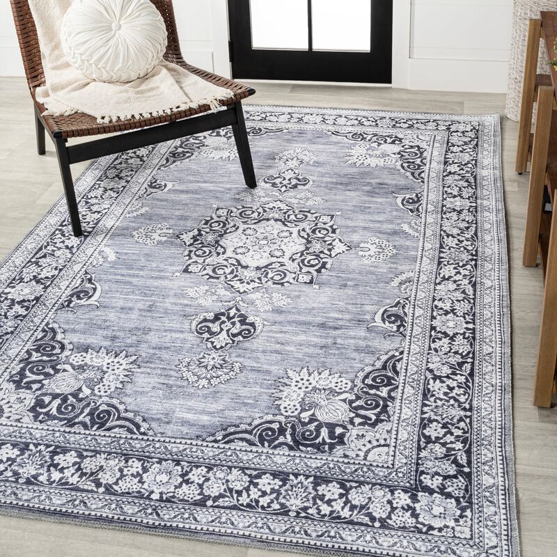 Bausch Bohemian Distressed Chenille Machine-Washable Area Rug