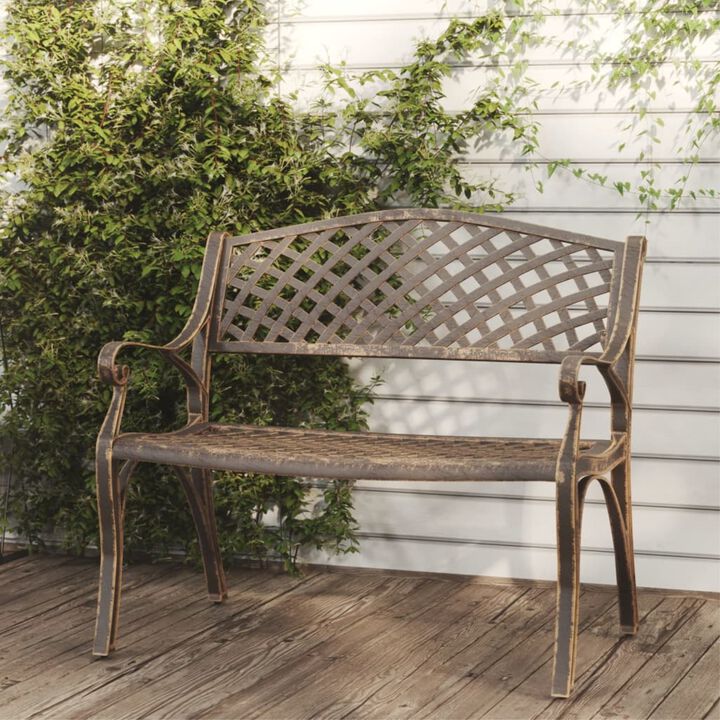 vidaXL Patio Bench 40.2" Cast Aluminum Bronze
