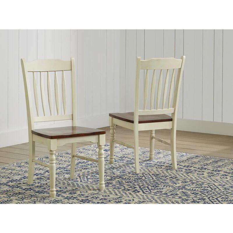 Belen Kox Merlot-Buttermilk Slatback Dining Chair (Set of 2), Belen Kox