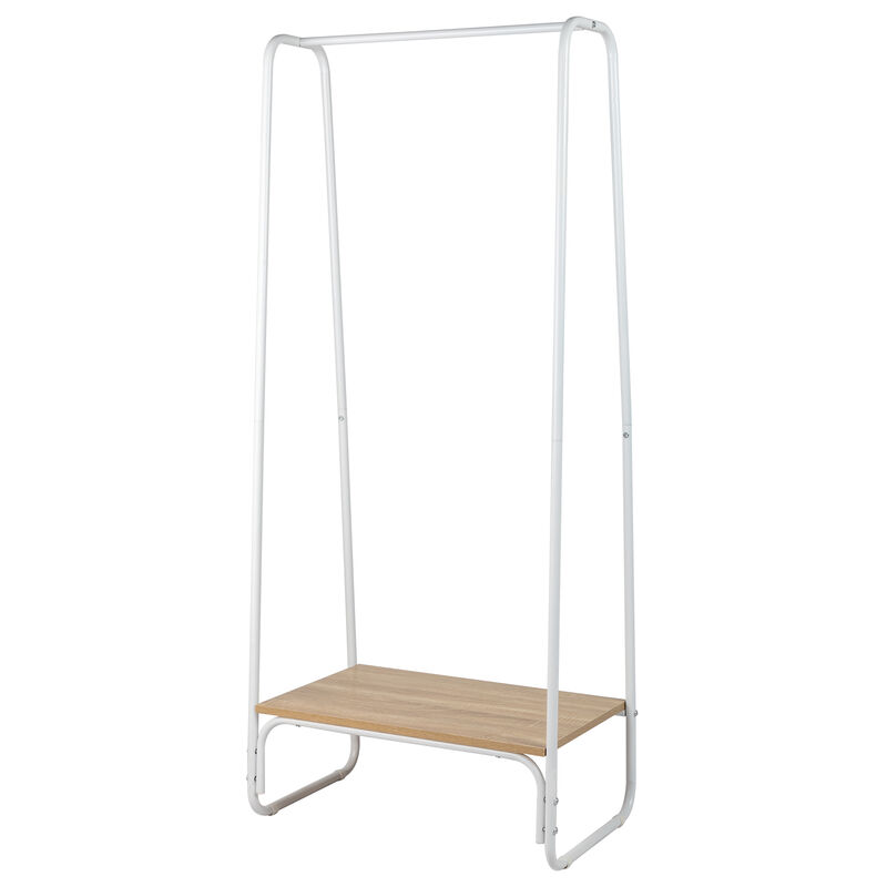 Freestanding Clothes Rack with Shelf, Adjustable Garment Rack for Clothing Storage