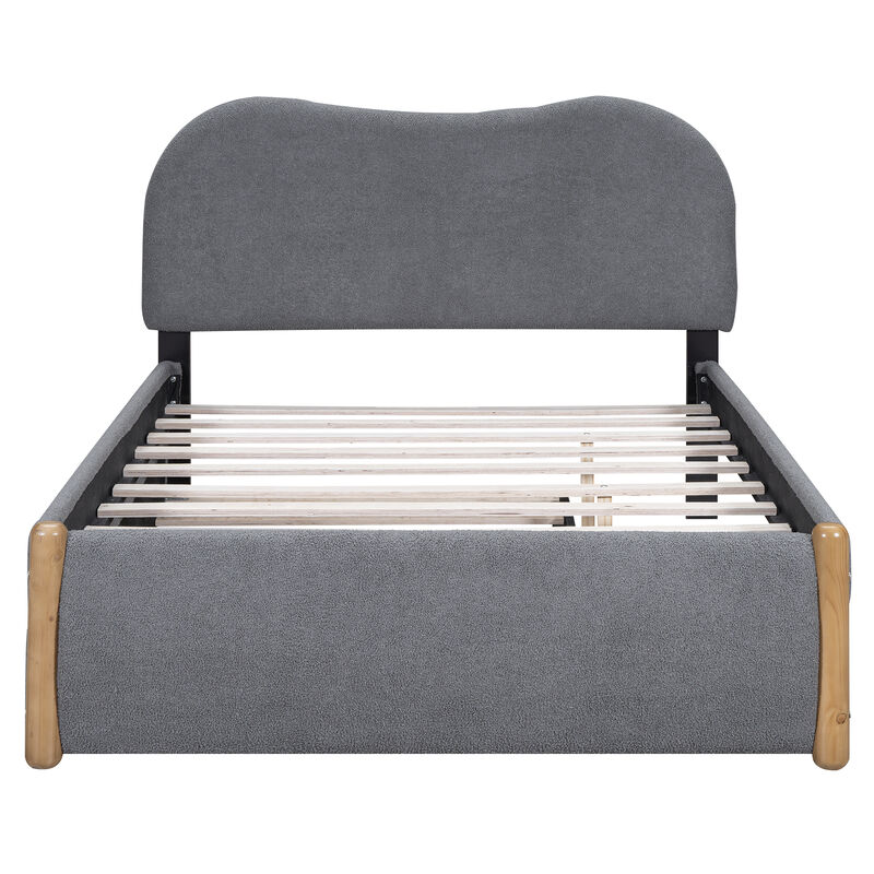Merax Upholstered Platform Bed with Trundle
