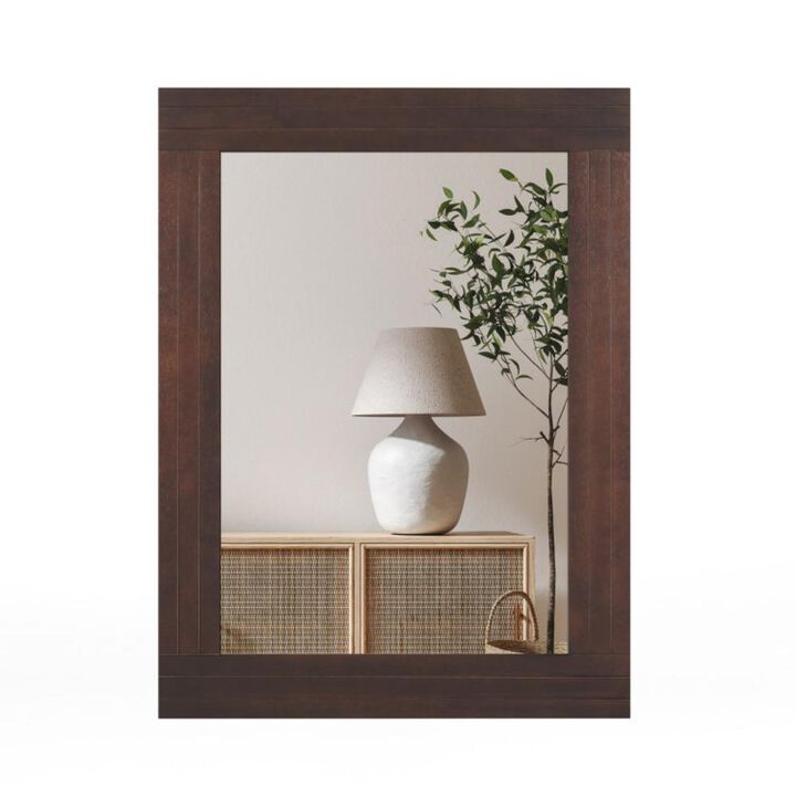 Hivvago Wood Framed Wall Mirror for Bedroom Living Room Vanity Entryway