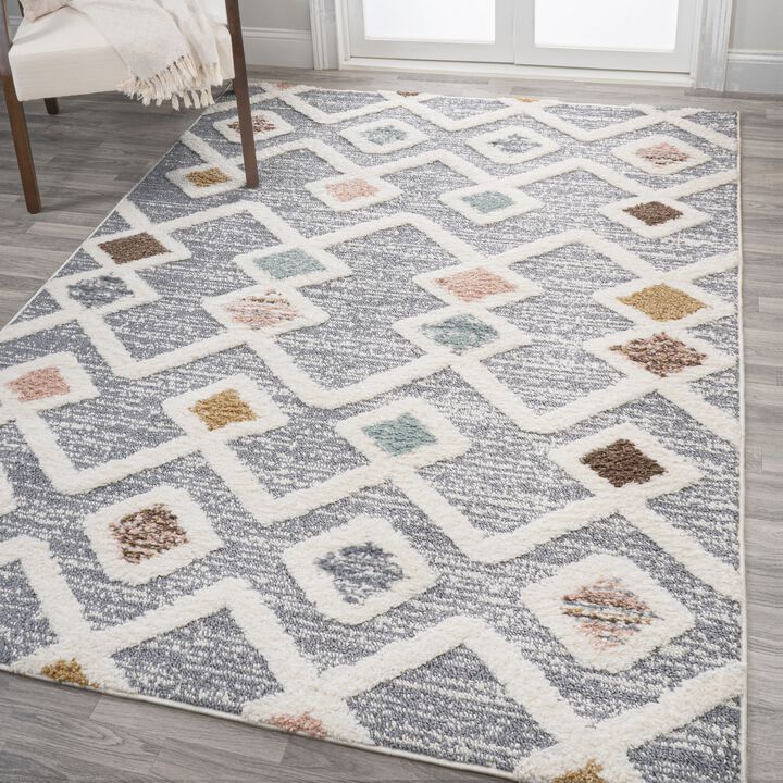 Monique Trellis High-Low Area Rug
