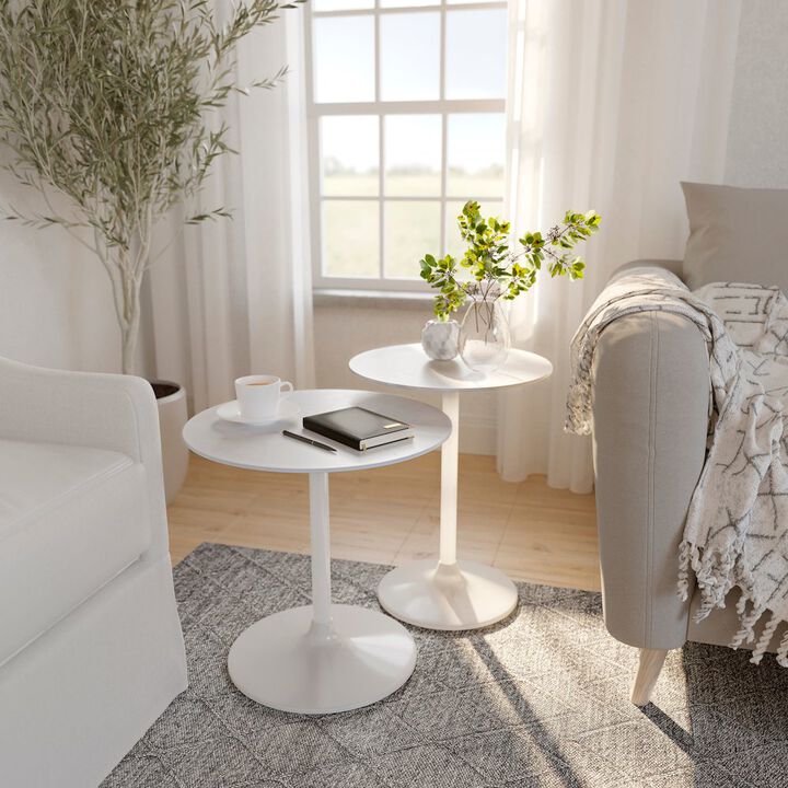 Jofran Camille Solid Marble and Iron Modern Luxury Accent Tables (Set of 2)