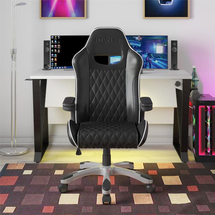 Galaxy Gaming and Office Chair, Black Faux Leather