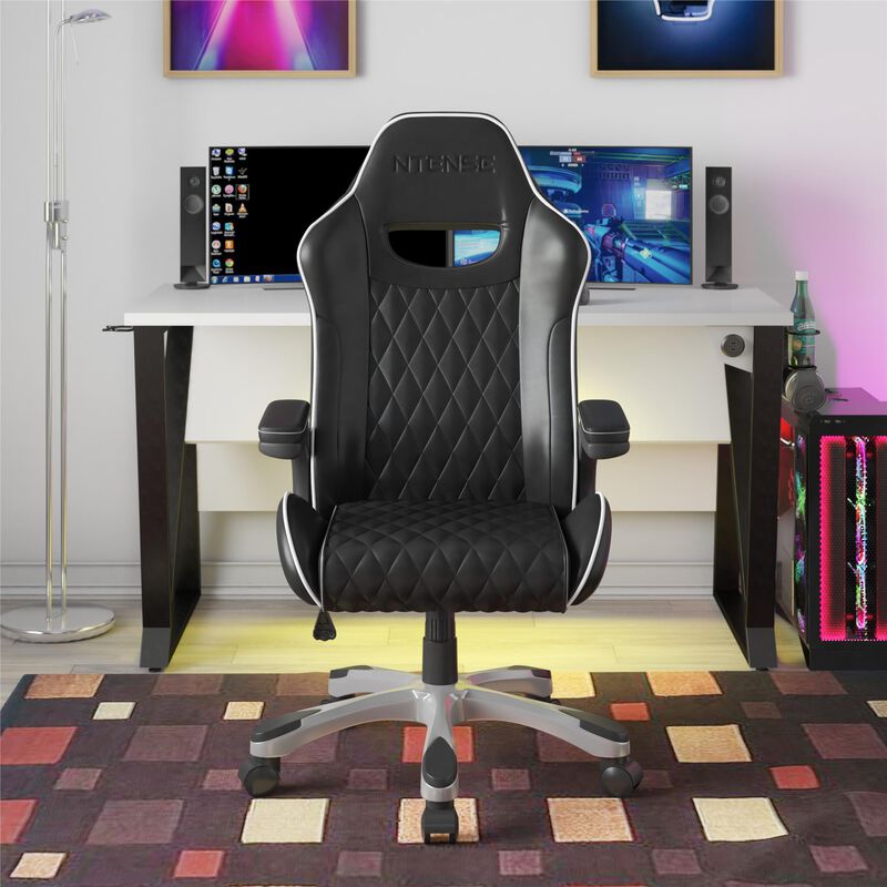 Galaxy Gaming and Office Chair, Black Faux Leather