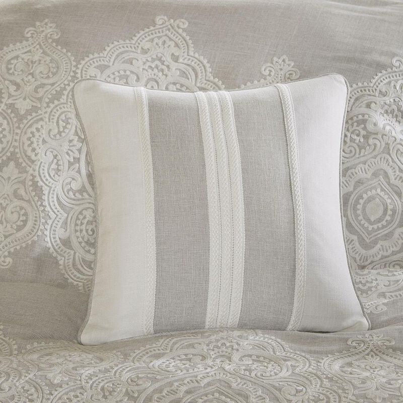 Belen Kox Natural Chain Stitch Embroidery 8pcs Comforter Set, Belen Kox