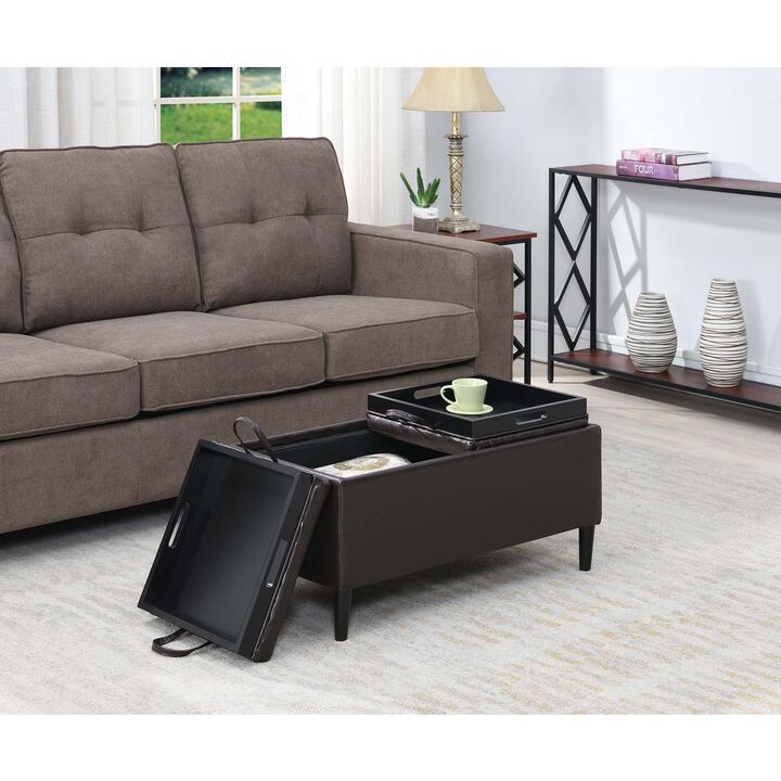 Convience Concept, Inc. Designs4Comfort Magnolia Storage Ottoman with Trays