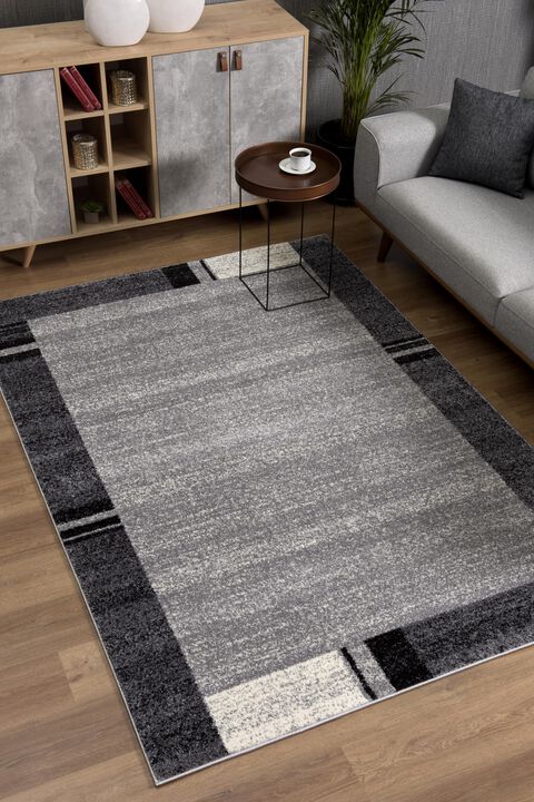 Nova Contemporary Geometric Grey Black Indoor Area Rug