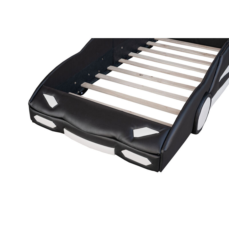 Merax Race Car-Shaped Platform Bed with Wheels