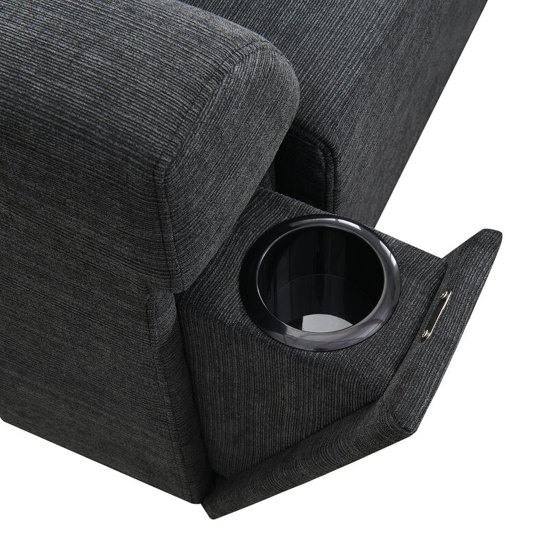 Merax U Shaped Chenille Sectional Sofa with Cup Holders