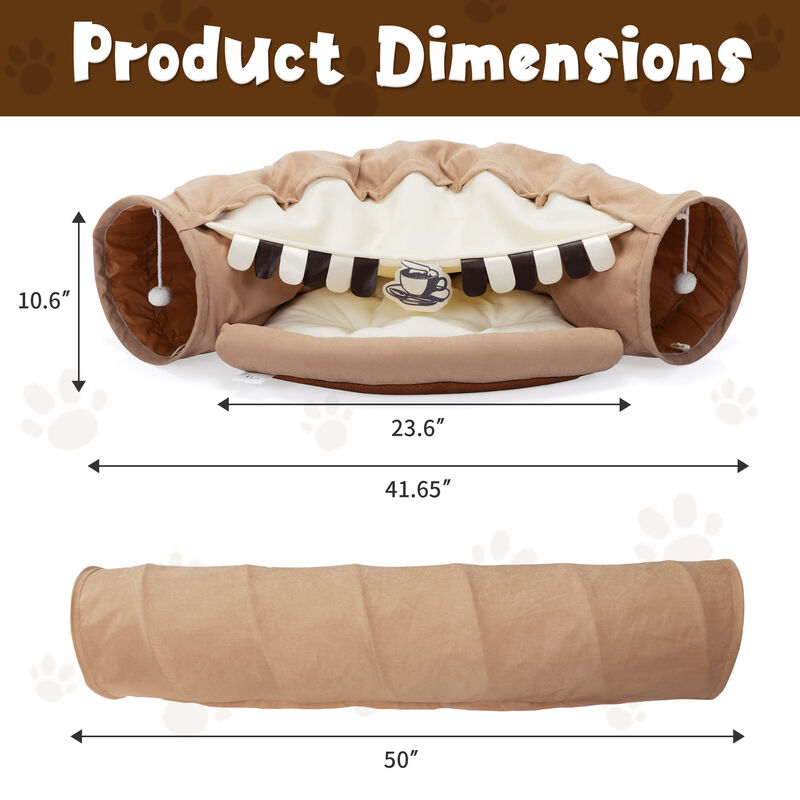 Streamdale Interactive Cat Tunnel with Hideaway, Scratch-Resistant & Washable